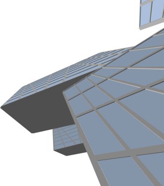 Mimari sanat konseptinde soyut çizgiler, minimum geometrik şekiller. 