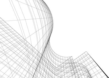 Mimari sanat konseptinde soyut çizgiler, minimum geometrik şekiller. 