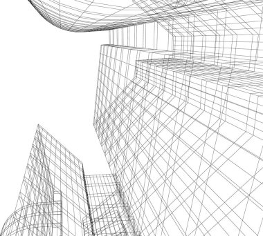 Mimari sanat konseptinde soyut çizgiler, minimum geometrik şekiller. 