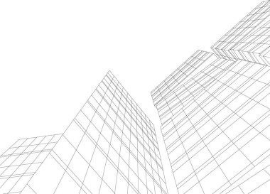 Mimari sanat konseptinde soyut çizgiler, minimum geometrik şekiller. 