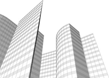 Mimari sanat konseptinde soyut çizgiler, minimum geometrik şekiller.