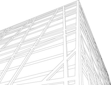 Mimari sanat konseptinde soyut çizgiler, minimum geometrik şekiller. 