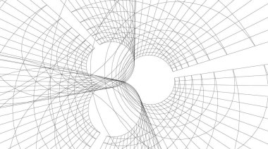 Mimari sanat konseptinde soyut çizgiler, minimum geometrik şekiller.