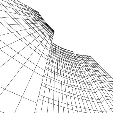 Mimari sanat konseptinde soyut çizgiler, minimum geometrik şekiller. 