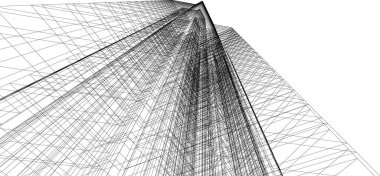 Mimari sanat konseptinde soyut çizgiler, minimum geometrik şekiller.