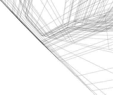 Mimari sanat konseptinde soyut çizgiler, minimum geometrik şekiller. 