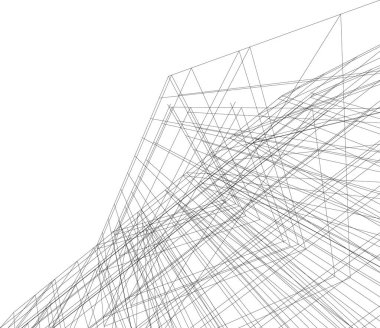 Mimari sanat konseptinde soyut çizgiler, minimum geometrik şekiller. 