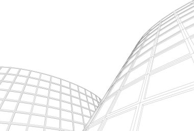 Mimari sanat konseptinde soyut çizgiler, minimum geometrik şekiller. 