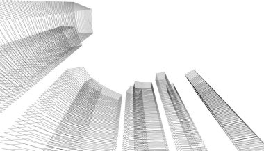 Mimari sanat konseptinde soyut çizgiler, minimum geometrik şekiller. 