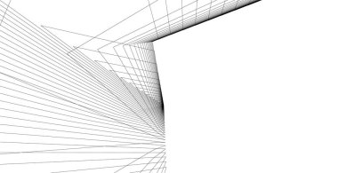 Mimari sanat konseptinde soyut çizgiler, minimum geometrik şekiller.