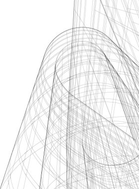 Mimari sanat konseptinde soyut çizgiler, minimum geometrik şekiller. 
