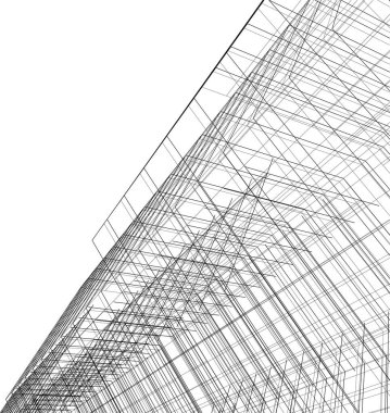 Arkaplanda mimari bina 3d illüstrasyon