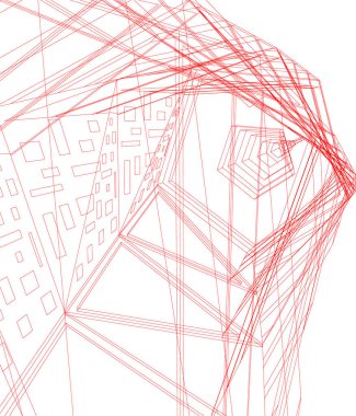 Mimari sanat konseptinde soyut çizgiler, minimum geometrik şekiller. 