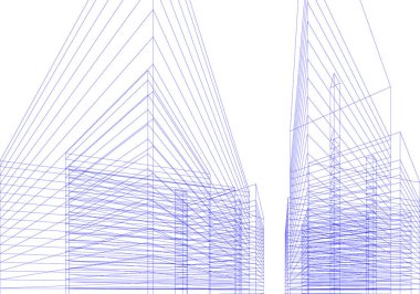 Mimari sanat konseptinde soyut çizgiler, minimum geometrik şekiller. 