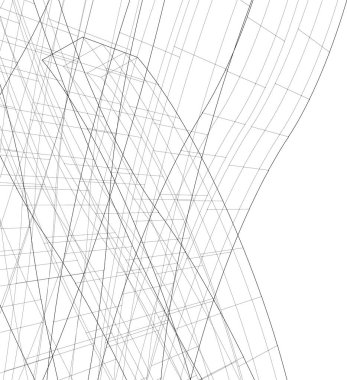 Mimari sanat konseptinde soyut çizgiler, minimum geometrik şekiller. 