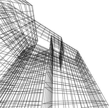 Mimari sanat konseptinde soyut çizgiler, minimum geometrik şekiller. 