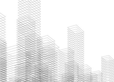 Mimari sanat konseptinde soyut çizgiler, minimum geometrik şekiller. 