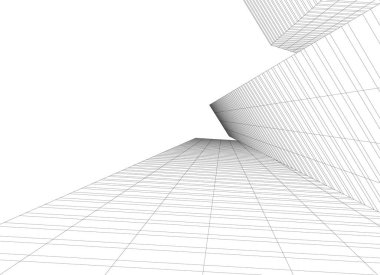 Mimari sanat konseptinde soyut çizgiler, minimum geometrik şekiller.