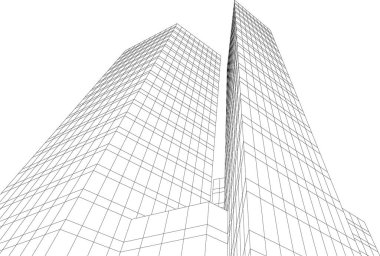 Mimari sanat konseptinde soyut çizgiler, minimum geometrik şekiller.