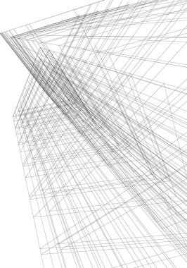 Mimari sanat konseptinde soyut çizgiler, minimum geometrik şekiller. 