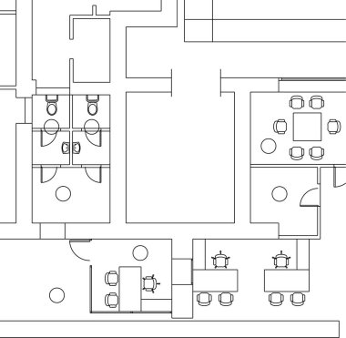 Mimari sanat konseptinde soyut çizgiler, minimum geometrik şekiller. 