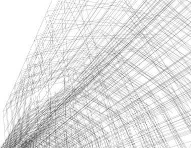 Arkaplanda mimari bina 3d illüstrasyon