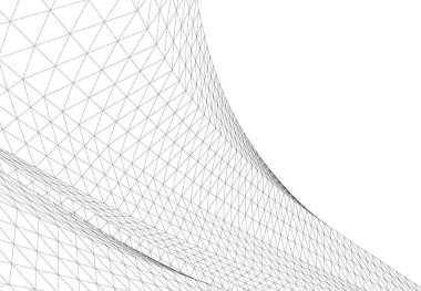 Mimari sanat konseptinde soyut çizgiler, minimum geometrik şekiller. 