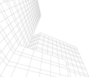 Mimari sanat konseptinde soyut çizgiler, minimum geometrik şekiller. 