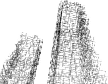 Mimari sanat konseptinde soyut çizgiler, minimum geometrik şekiller.