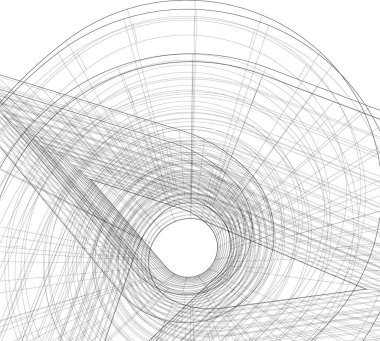 Mimari sanat konseptinde soyut çizgiler, minimum geometrik şekiller.
