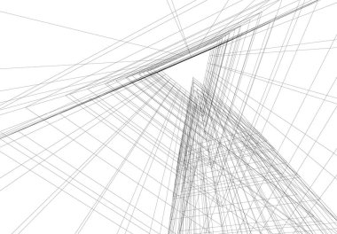 Mimari sanat konseptinde soyut çizgiler, minimum geometrik şekiller. 