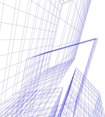 Mimari sanat konseptinde soyut çizgiler, minimum geometrik şekiller. 
