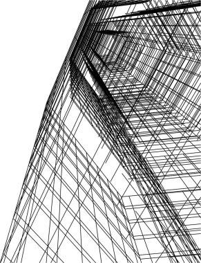 Mimari sanat konseptinde soyut çizgiler, minimum geometrik şekiller. 