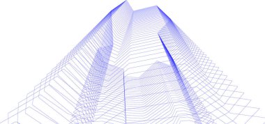 Mimari sanat konseptinde soyut çizgiler, minimum geometrik şekiller. 
