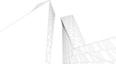 Mimari sanat konseptinde soyut çizgiler, minimum geometrik şekiller. 