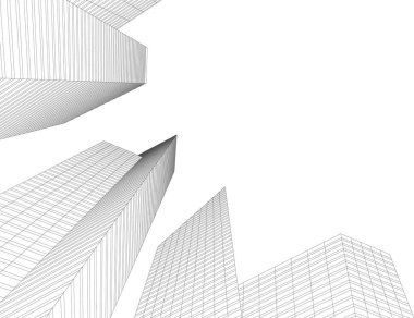 Mimari sanat konseptinde soyut çizgiler, minimum geometrik şekiller. 