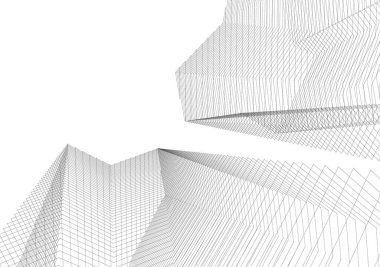 Mimari sanat konseptinde soyut çizgiler, minimum geometrik şekiller. 