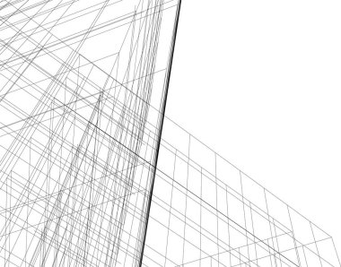 Mimari sanat konseptinde soyut çizgiler, minimum geometrik şekiller. 