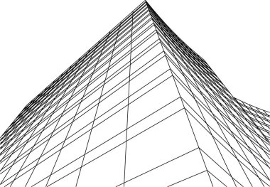 Mimari sanat konseptinde soyut çizgiler, minimum geometrik şekiller. 