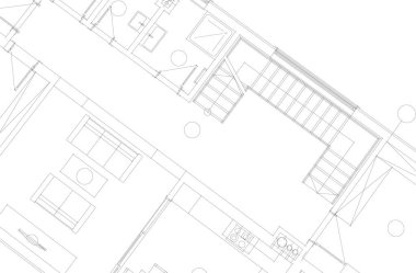 Mimari sanat konseptinde soyut çizgiler, minimum geometrik şekiller.