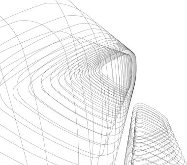 Mimari sanat konseptinde soyut çizgiler, minimum geometrik şekiller.