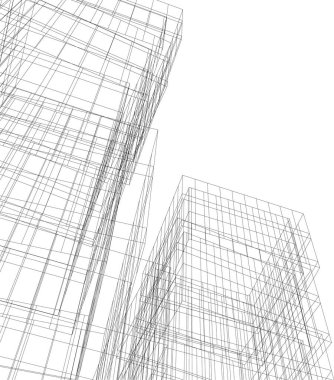 Mimari sanat konseptinde soyut çizgiler, minimum geometrik şekiller. 