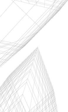 Mimari sanat konseptinde soyut çizgiler, minimum geometrik şekiller. 