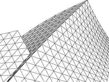 Mimari sanat konseptinde soyut çizgiler, minimum geometrik şekiller. 