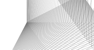 Mimari sanat konseptinde soyut çizgiler, minimum geometrik şekiller.