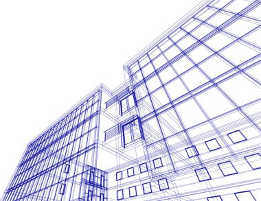 Mimari sanat konseptinde soyut çizgiler, minimum geometrik şekiller.