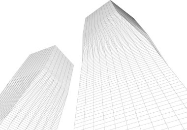 Mimari sanat konseptinde soyut çizgiler, minimum geometrik şekiller.