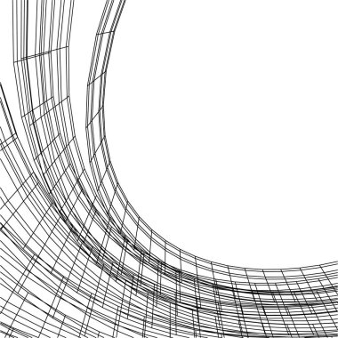 Mimari sanat konseptinde soyut çizgiler, minimum geometrik şekiller. 
