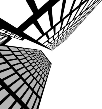 Mimari sanat konseptinde soyut çizgiler, minimum geometrik şekiller. 