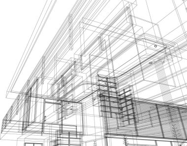 Mimari sanat konseptinde soyut çizgiler, minimum geometrik şekiller.
